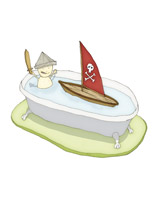 Bathtub Pirate greeting cards