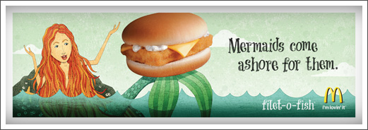 McDonalds Advertising Illustration Filet-O-Fish Mermaid © RAWTOASTDESIGN