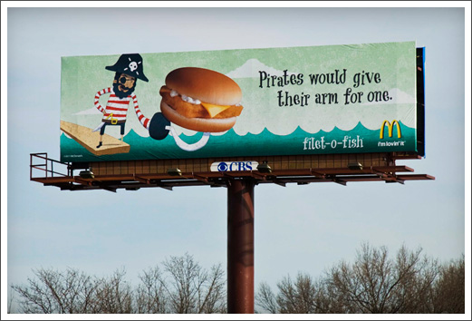 Advertising Illustration McDonalds Billboards Advertisements Filet-O-Fish Pirate © RAWTOASTDESIGN
