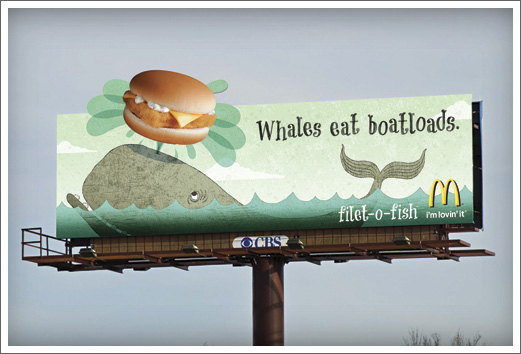 McDonalds Advertising Illustration OOH Filet-O-Fish Whale © RAWTOASTDESIGN