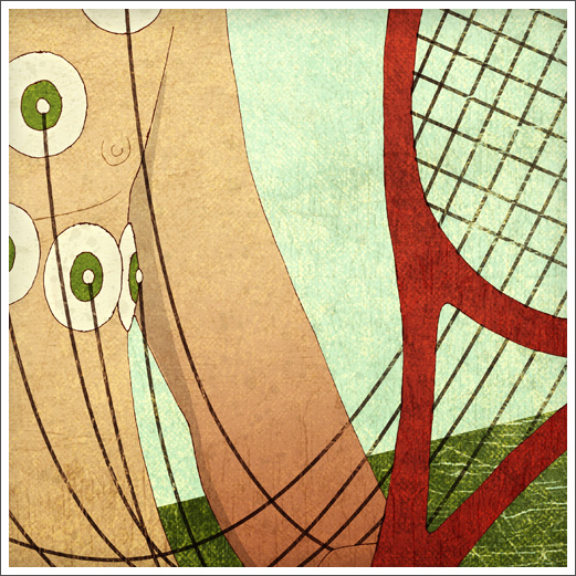 Editorial freelance Illustration - Tennis Magazine: Stress Test detail © RAWTOASTDESIGN